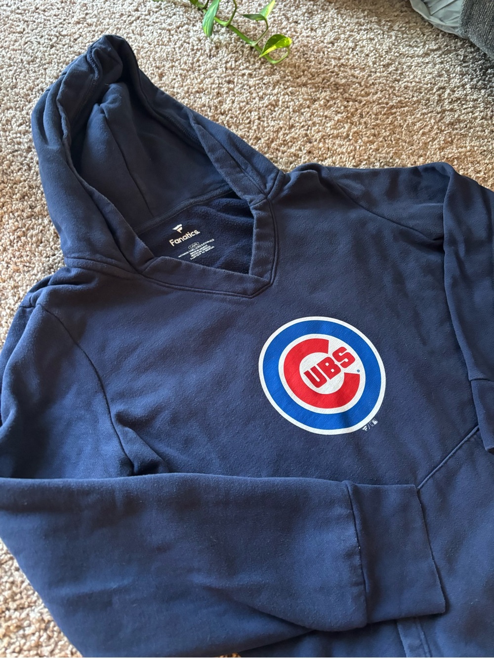 Fanatics Navy Chicago Cubs Crewneck Hoodie with Logo